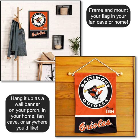 Baltimore Orioles Retro Vintage Throwback Double Sided Garden Flag in Saudi Arabia