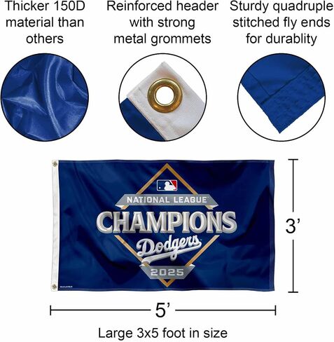 Los Angeles Dodgers World Series 2025 and NL Champions 3x5 Flag in Saudi Arabia