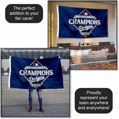 Los Angeles Dodgers World Series 2025 and NL Champions 3x5 Flag in Saudi Arabia