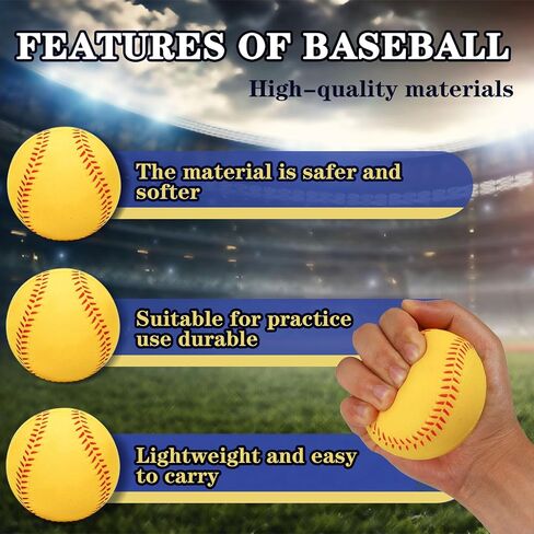 4 Pack Foam Baseballs Practice softballs 9 inch Training Soft Baseballs Batting Hitting Fielding Indoor Outdoor in Saudi Arabia