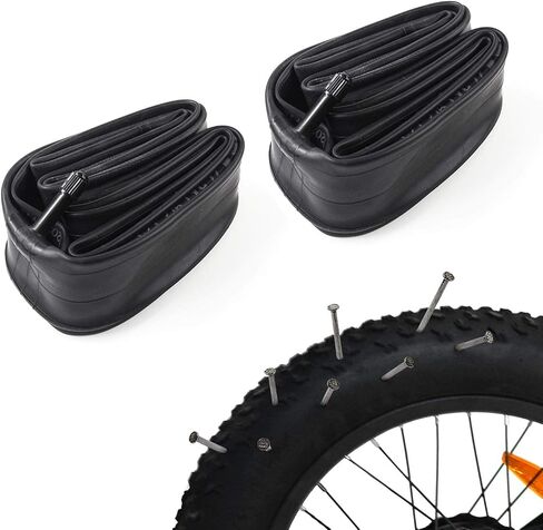 ADDMOTOR 20x4 1/2PCS Inner Tube for Fat Tire Bicycle, Heavy Duty Bicycle Tube with Schrader Valve, Bike Tube Replacement for Road/MTB/Ebike Latex Rubber Odor-Free in Kuwait
