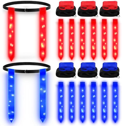 Libima 6 Player LED Flag Football Belts with 12 Flags Adjustable Belt Set Capture The Flag Outdoor Games for Teens Adults Glow Party Day Night Summer Backyard Beach Training Equipment in Saudi Arabia