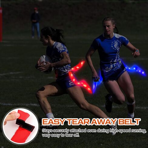 Libima 6 Player LED Flag Football Belts with 12 Flags Adjustable Belt Set Capture The Flag Outdoor Games for Teens Adults Glow Party Day Night Summer Backyard Beach Training Equipment in Saudi Arabia