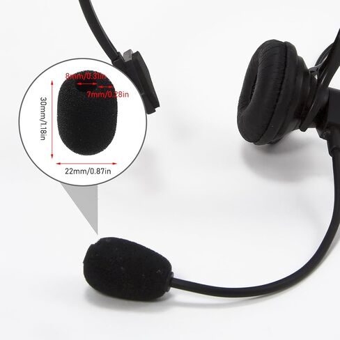 20 قطعة من أغطية الميكروفون صغيرة الحجم، أغطية إسفنجية للميكروفون، تقليل الضوضاء ومنع الضوضاء، سهلة الاستبدال، مناسبة لميكروفون سماعة الرأس (أسود) in Kuwait