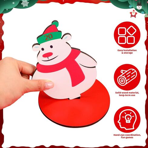 Jenaai 32 Pcs Christmas Wooden Nutcrackers Ring Toss Game, Christmas Ring Toss Game Set for Family Indoor Outdoor Play Xmas Party Supplies Decoration in Saudi Arabia
