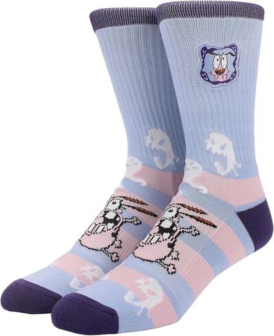 Bioworld Courage The Cowardly Dog Courage Woven Patch Mens Athletic Crew Socks in Saudi Arabia