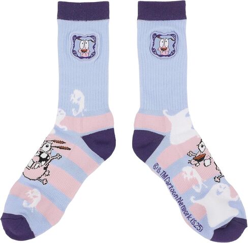 Bioworld Courage The Cowardly Dog Courage Woven Patch Mens Athletic Crew Socks in Saudi Arabia