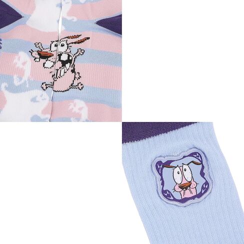 Bioworld Courage The Cowardly Dog Courage Woven Patch Mens Athletic Crew Socks in Saudi Arabia
