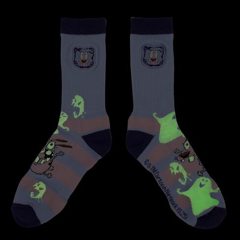 Bioworld Courage The Cowardly Dog Courage Woven Patch Mens Athletic Crew Socks in Saudi Arabia