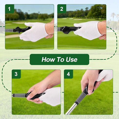 Retractable Golf Swing Trainer with Click Sound & Posture Correction Arm Band, Golf Grip Trainer for Right-Handed, Indoor & Outdoor Training Aid for Beginners to Pros in Saudi Arabia