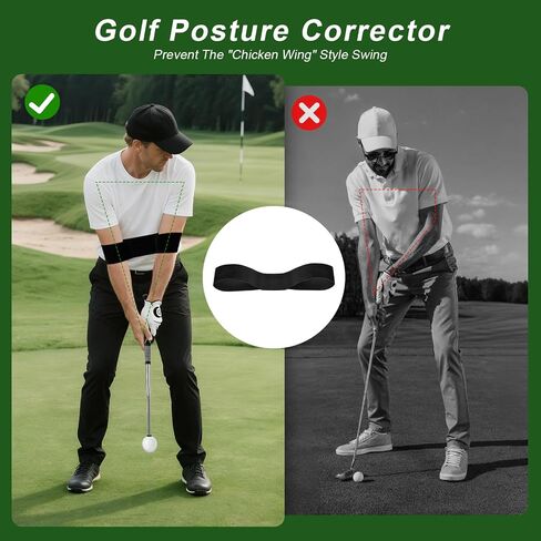 Retractable Golf Swing Trainer with Click Sound & Posture Correction Arm Band, Golf Grip Trainer for Right-Handed, Indoor & Outdoor Training Aid for Beginners to Pros in Saudi Arabia