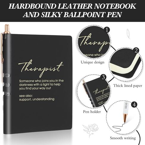 Marspark 6 Pcs Therapy Appreciation Gifts for Women, with Stainless Steel Water Bottle, Printed Bag, and Pen A5 Notebook Makeup Bag Set for Appreciation Gift Mental Healthy Psychology(White) in Saudi Arabia