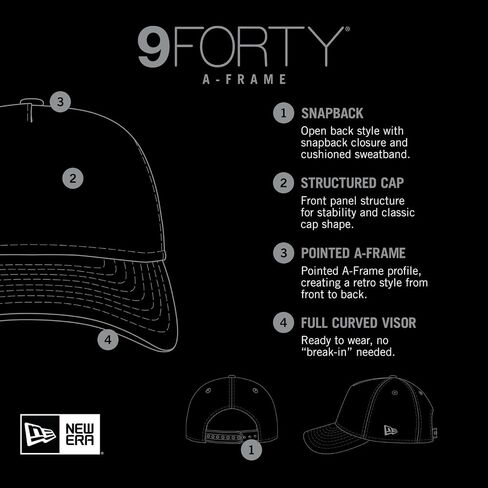 New Era MLB Chrome Arch 9FORTY M-Crown A-Frame Trucker Mesh Adjustable Snapback Hat One Size Fits All in Saudi Arabia