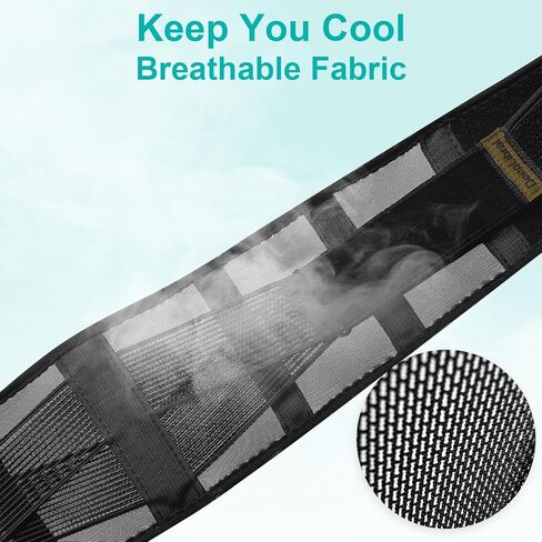 دعامة ظهر رفيعة للغاية وخفيفة الوزن لعلاج آلام أسفل الظهر وعرق النسا والجنف والقرص المنزلق - حزام خلفي قابل للتنفس وقابل للتعديل للنساء والرجال تحت الملابس، أسود. in Kuwait