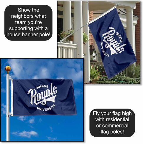 شركة College Flags & Banners Co. علم جامعة كوينز رويالز Wordmark 3x5 جروميت in Saudi Arabia