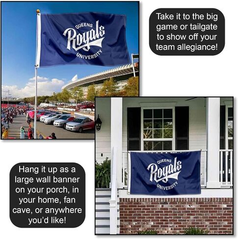 شركة College Flags & Banners Co. علم جامعة كوينز رويالز Wordmark 3x5 جروميت in Saudi Arabia