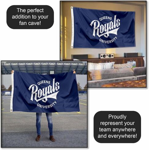 شركة College Flags & Banners Co. علم جامعة كوينز رويالز Wordmark 3x5 جروميت in Saudi Arabia