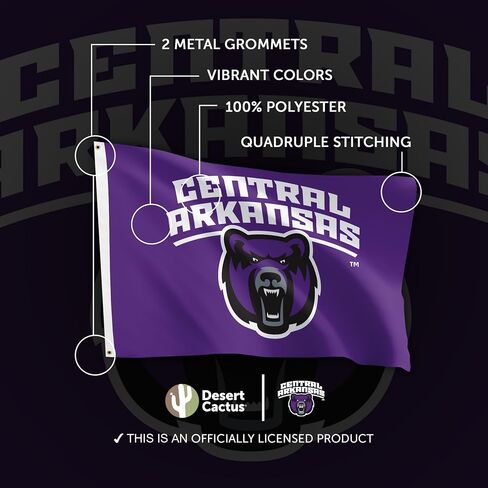 Desert Cactus University of Central Arkansas UCA Flag - 3 x 5 Feet Bears Banner, Indoor/Outdoor Durable Fabric, 100% Polyester Design (Style 1a) in Saudi Arabia