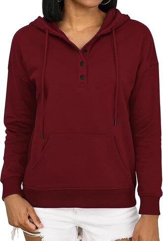 Women's Pullover Hoodie with Pockets - Drawstring Casual Long Sleeve Comfort Soft Sweatshirt in Saudi Arabia