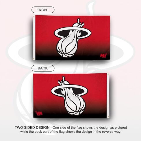 Desert Cactus Miami Heat Flag NBA 100% Polyester Indoor Outdoor 3x5 feet National Basketball Association Team Flags (Flag City Edition 2023 B) in Saudi Arabia
