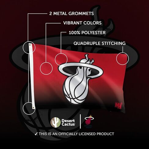 Desert Cactus Miami Heat Flag NBA 100% Polyester Indoor Outdoor 3x5 feet National Basketball Association Team Flags (Flag City Edition 2023 B) in Saudi Arabia