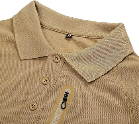 Men's Polo Shirts Long Sleeve Breathable Performance Tactical Shirts Golf Shirt with Zip Pocket in Saudi Arabia