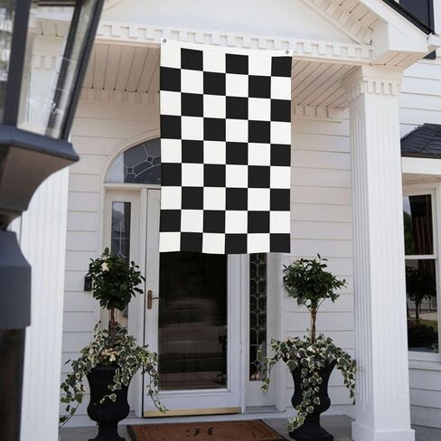 Checkered Flags for Outside 3x5 Outdoor Flag Banner Black White Racing Garage Cool Checked Race Checker Banners, 3 Ply Double Stitched Print Racingcolor Checkerboard Porch with Brass Grommets Car Finish Garden Yard Lawn Patio House Dorm Room in Saudi Arabia