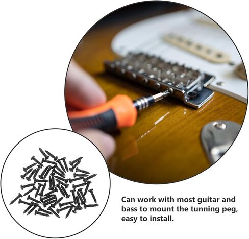Healifty 50Pcs Guitar Tuner Screws 0.43 Inch Metal Tuning Peg Screws for Electric Acoustic Bass Guitar Machine Heads Replacement Hardware in Saudi Arabia