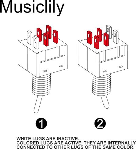 Musiclily 2 موقف DPDT جيتار صغير تبديل التبديل 6 دبوس محدد، الأزرق in Kuwait