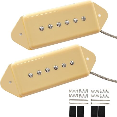 Pro P90-BLA High output Alnico 5 P90 Soapbar Single Coil Pickup for LP SG Electric Guitar Neck Bridge Pickups Set, Black in Saudi Arabia