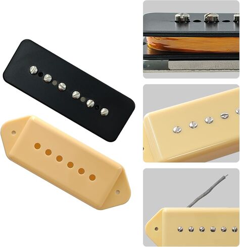 Pro P90-BLA High output Alnico 5 P90 Soapbar Single Coil Pickup for LP SG Electric Guitar Neck Bridge Pickups Set, Black in Saudi Arabia