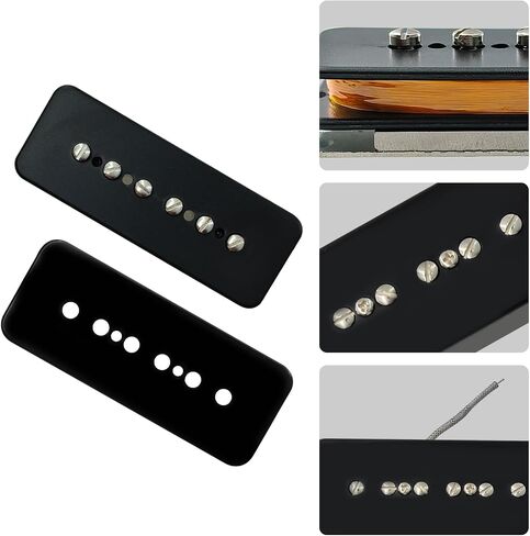 Pro P90-BLA High output Alnico 5 P90 Soapbar Single Coil Pickup for LP SG Electric Guitar Neck Bridge Pickups Set, Black in Saudi Arabia