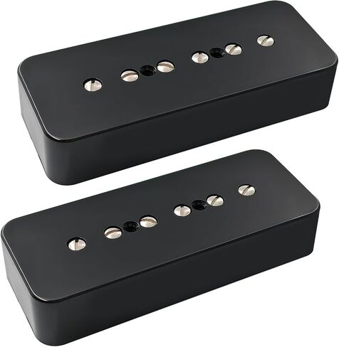 Pro P90-BLA High output Alnico 5 P90 Soapbar Single Coil Pickup for LP SG Electric Guitar Neck Bridge Pickups Set, Black in Saudi Arabia