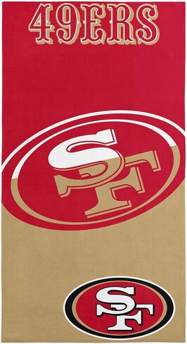 Northwest NFL San Francisco 49ers Microfiber Beach Towel, 30 x 60 Inches – Quick Dry, Sand Resistant, Lightweight, Highly Absorbent, Incisor Design in Saudi Arabia