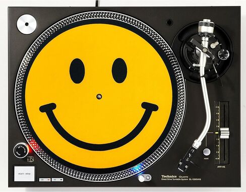 وجه مبتسم #1 تذكارات الفينيل 12 بوصة زلة حصيرة القرص الدوار Slipmat DJ طبق الوسادة x1 in Kuwait