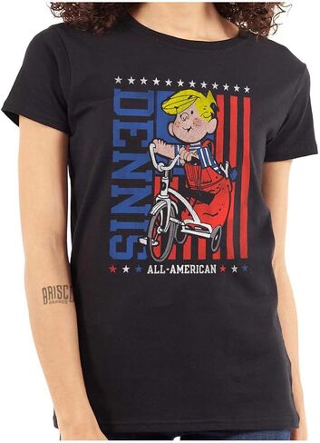 تي شيرت نسائي ذو تصميم نحيف من American Dennis The Menace in Saudi Arabia