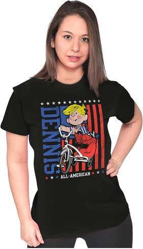 تي شيرت نسائي ذو تصميم نحيف من American Dennis The Menace in Saudi Arabia