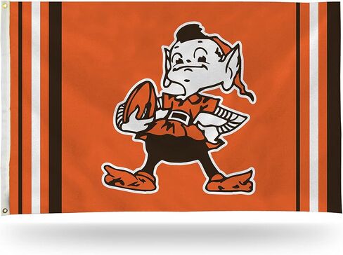 Rico Industries NFL Football Cleveland Browns Retro 3' x 5' Banner Flag Single Sided - Indoor or Outdoor - Home Décor in Saudi Arabia