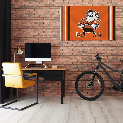 Rico Industries NFL Football Cleveland Browns Retro 3' x 5' Banner Flag Single Sided - Indoor or Outdoor - Home Décor in Saudi Arabia