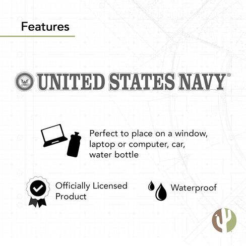 Desert Cactus United States Navy US Name Logo Vinyl Decal Laptop Water Bottle Car Scrapbook (15 Inch Sticker) in Saudi Arabia
