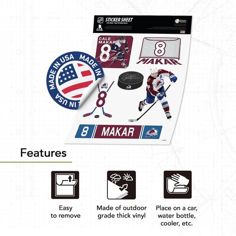Desert Cactus Colorado Avalanche Sticker Team NHL National Hockey League Player Vinyl Decal Laptop Water Bottle Car Scrapbook (Type P2 - Cale Makar) in Saudi Arabia