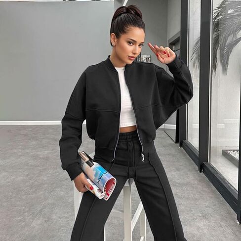 بدلة رياضية نسائية مكونة من قطعتين، أطقم للنساء 2025 بدلة رياضية مكونة من قطعتين سويت شيرت، مجموعات تمرين للنساء in Kuwait