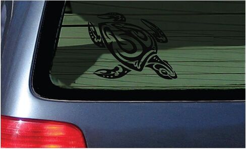 Sea Turtle Tribal Water Monster Vinyl Window Decal Sticker Honu Black in Kuwait