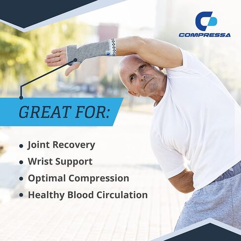 Compressa Wrist Compression Sleeve for Women & Men - Non-Slip Support for Joint Pain, Muscle Recovery, Arthritis, and Injury Relief in Kuwait