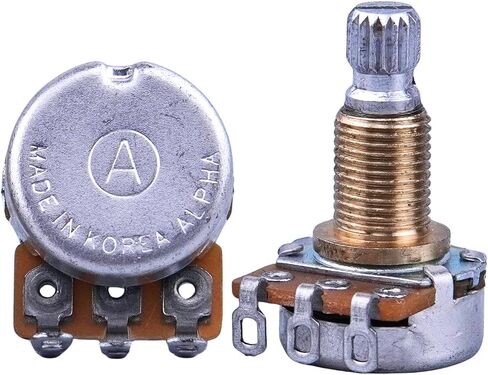 2PCS Alpha Audio Taper Brass Long Shaft A500K Potentiometer(POT) For Electric Guitar Bass A250K/B250K/A500K/B500K in Saudi Arabia