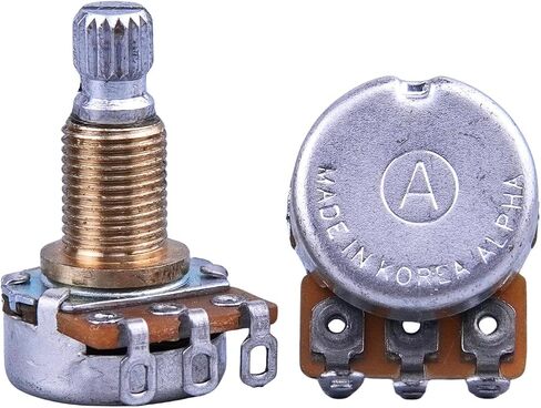 2PCS Alpha Audio Taper Brass Long Shaft A500K Potentiometer(POT) For Electric Guitar Bass A250K/B250K/A500K/B500K in Saudi Arabia