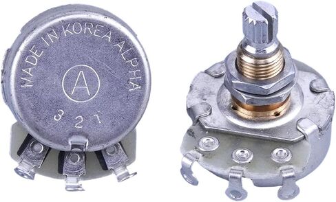 2PCS Alpha Audio Taper Brass Long Shaft A500K Potentiometer(POT) For Electric Guitar Bass A250K/B250K/A500K/B500K in Saudi Arabia