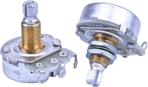 2PCS Alpha Audio Taper Brass Long Shaft A500K Potentiometer(POT) For Electric Guitar Bass A250K/B250K/A500K/B500K in Saudi Arabia