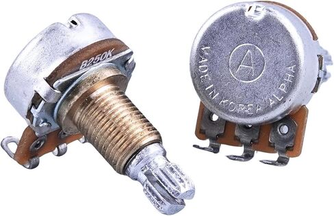 2PCS Alpha Audio Taper Brass Long Shaft A500K Potentiometer(POT) For Electric Guitar Bass A250K/B250K/A500K/B500K in Saudi Arabia
