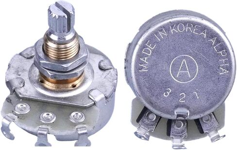 2PCS Alpha Audio Taper Brass Long Shaft A500K Potentiometer(POT) For Electric Guitar Bass A250K/B250K/A500K/B500K in Saudi Arabia